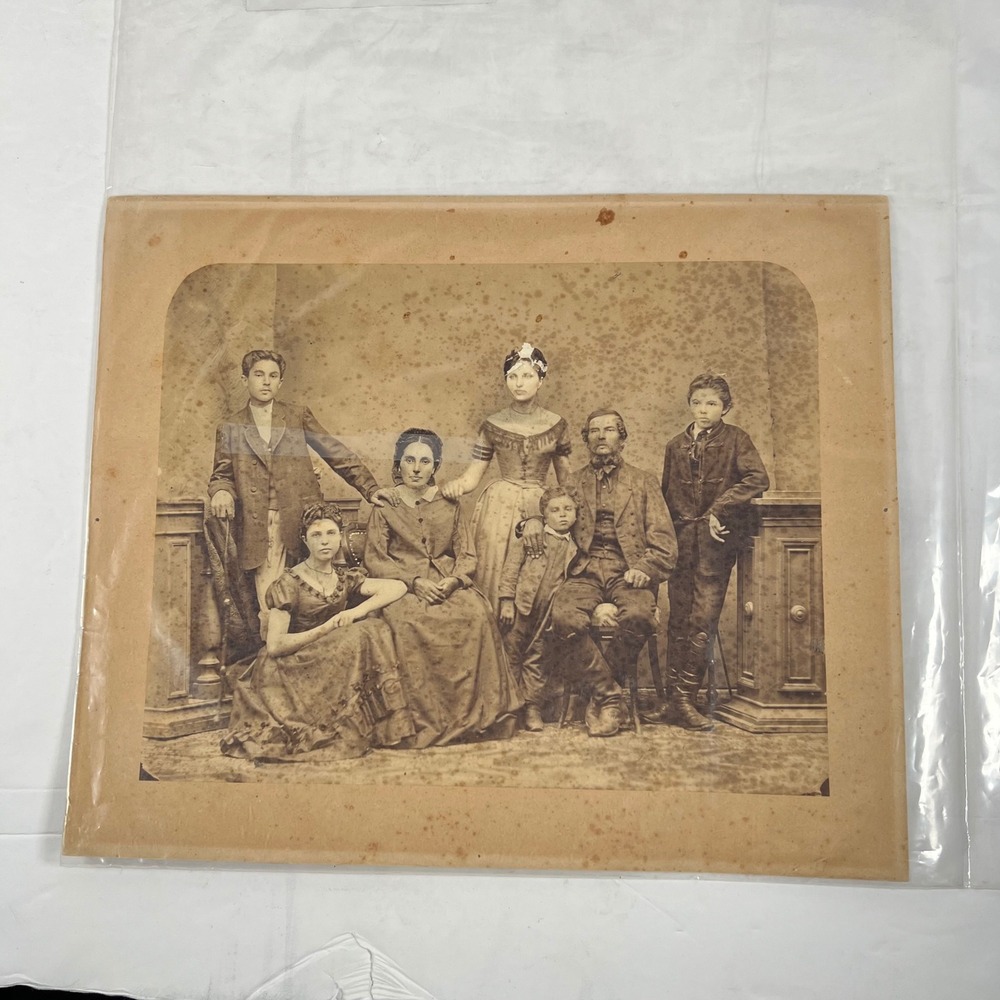 Antique 1870 Victorian Family Portrait Photo Szepsi Szuts Istvan Hungary History